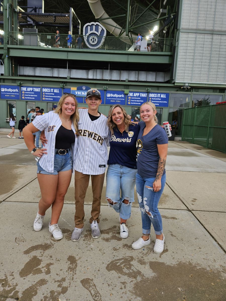 Bridget at a Brewers game.